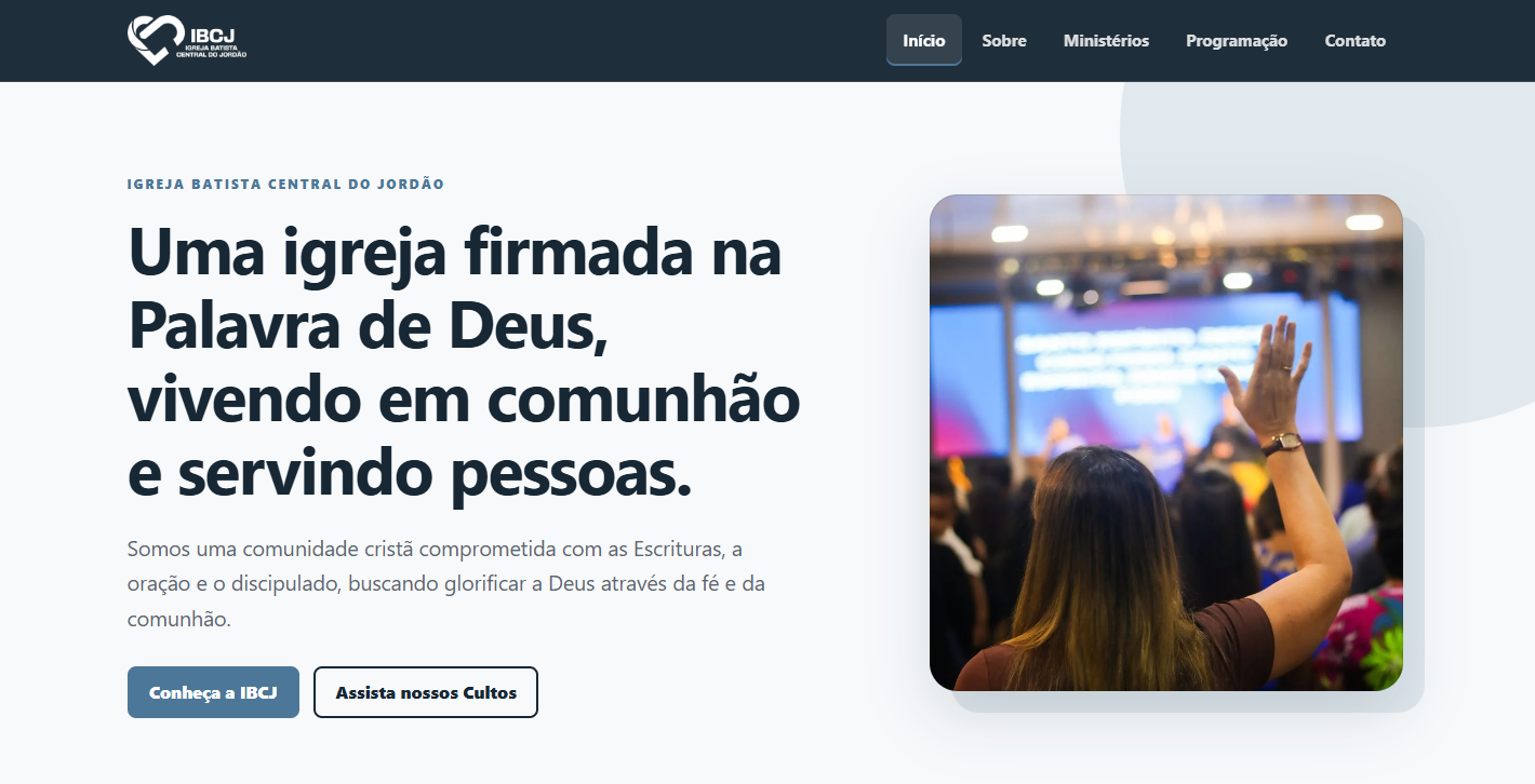 Screenshot desktop do projeto IBCJ