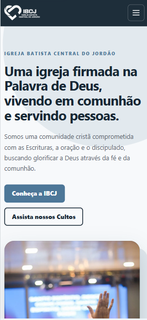 Screenshot mobile do projeto IBCJ